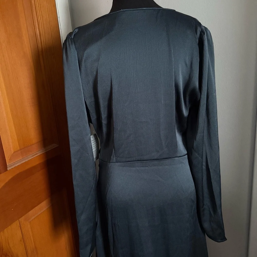 Lush Long Sleeved Silky Evening Dress - Picture 14 of 15
